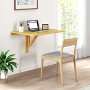 Secretária de computador de parede dobrável flutuante para espaços pequenos para cozinha, quarto, escritório 80 x 60 x 45 cm Natural