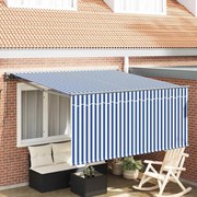 Toldo Retrátil Manual Marinho e Branco 350 x 250 cm