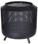 ProGarden Braseira com grelha BBQ 50x51 cm preto