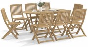 vidaXL 9 pcs conjunto de jantar para jardim madeira de acácia maciça