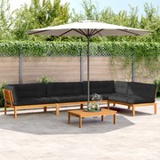 vidaXL 5 pcs móveis de paletes p/ jardim com almofadões acácia maciça