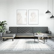 vidaXL Sofá-cama em forma de L 260x140x70 cm tecido cinzento-escuro
