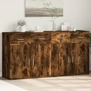 vidaXL Aparadores 2 pcs 79x38x80 cm derivados madeira carvalho fumado