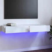 vidaXL Móvel de TV com luzes LED 120x35x15,5 cm branco brilhante