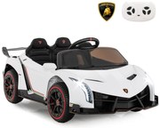 Carro elétrico infantil Lamborghini com controle remoto, faróis de LED, buzina e música, preto