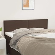 vidaXL Cabeceira de cama 2 pcs couro artificial 72x5x78/88 cm castanho