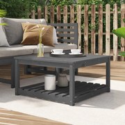vidaXL Mesa de jardim 82,5x82,5x45 cm madeira de pinho maciça cinzento