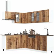 vidaXL 11 peças armário de cozinha conjunto Kalmar madeira velha