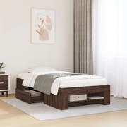 vidaXL Estrutura cama s/ colchão derivados madeira carvalho castanho