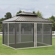 4 painéis laterais 335x207 cm para tenda de jardimmosquiteira para gazebo com zíperes e anéis preto