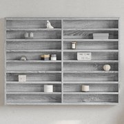 vidaXL Armário vitrine 100x8,5x75 cm derivados de madeira cinza sonoma