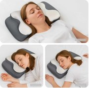 vidaXL Travesseiro para o Pescoço Branco 58 x 37,5 x 12 cm Poliéster