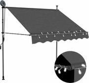 vidaXL Toldo retrátil manual com LED 150 cm antracite