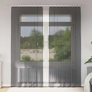 vidaXL Cortinas de voile com bolsos para varão 2 pcs preto