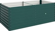 Outsunny Jardineira elevada galvanizada retangular para exterior - fundo aberto - 160 x 80 x 60 cm, verde | Aosom Portugal