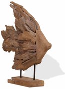 vidaXL Escultura de Peixe Teca 40x12x57 cm