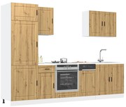 vidaXL 7 peças armário de cozinha conjunto Kalmar carvalho artisiano