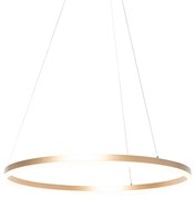 Candeeiro de suspensão design dourado 80 cm com LED regulável em 3 níveis - Anello Design
