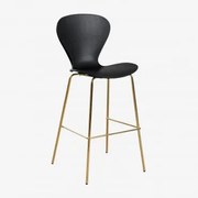 Banco Alto Uit Preto & ↑75 Cm & Dourado - Sklum