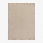 Manta Xadrez De Chenille Tirset Crema Linho - Sklum