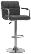 vidaXL Cadeira de bar tecido cinzento-escuro
