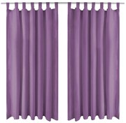 Cortinas de cetim com presilhas 2 pcs 140x175 cm lilás