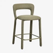 Pacote De 4 Bancos Altos Com Encosto Estofado Brusel ↑65 Cm & Tecido Verde Sálvia - Sklum