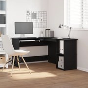Escrivaninha vidaXL em Preto Carvalho de 120x140x75 cm em Madeira Enge