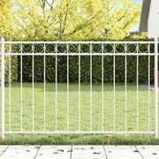 vidaXL Cerca para Jardim Branco Aço
