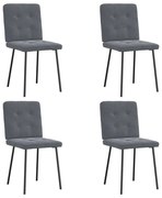 Cadeiras de jantar 4 pcs veludo cinzento-escuro