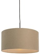 Candeeiro de suspensão rústico preto com cúpula bege 50cm - Combi
