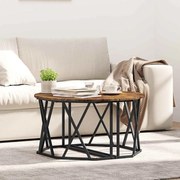 Mesa de Centro em Carvalho Fumado 80x80x42 cm Madeira de Engenharia