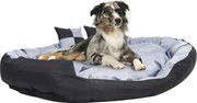 vidaXL Almofadão p/ cães reversível e lavável 150x120x25cm cinza/preto