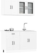 4 peças armário de cozinha conjunto Kalmar branco