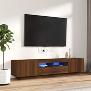 vidaXL Conjunto móveis de TV 2pcs c/ LEDs madeira carvalho castanho