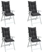 Almofadões para cadeiras altas 4 pcs mesclado tecido antracite