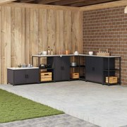 vidaXL Armário de Armazenamento para Cozinha Preto 60 x 50 x 92 cm Aço