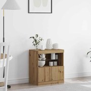 Sideboard vidaXL com Luzes LED Carvalho Artesanal 60x37x67 cm