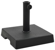 vidaXL Base de guarda-sol quadrada poliresina 8 kg preto