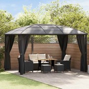vidaXL Gazebo com cortinas 400x300x265 cm antracite