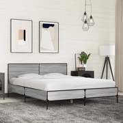 vidaXL Estrutura de cama 150x200 cm derivados madeira/metal