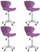 Cadeiras de jantar giratórias 4 pcs couro artificial roxo