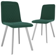 Cadeiras de jantar 2 pcs veludo verde