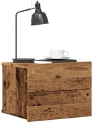 vidaXL Mesas de cabeceira de parede 2 pcs 40x32x30cm cor madeira velha