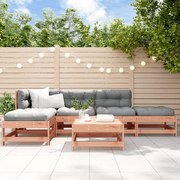 6 pcs conjunto lounge de jardim madeira de douglas maciça