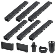 vidaXL Canais de drenagem 6 pcs plástico 6 m