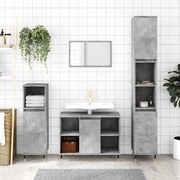 vidaXL Móvel casa de banho 80x33x60 cm derivados madeira cinza cimento