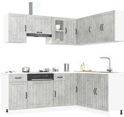 vidaXL 11 peças armário de cozinha conjunto Kalmar concreto cinza