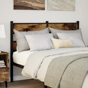 vidaXL Cabeceira de cama 120 cm deriv. madeira/ferro carvalho fumado