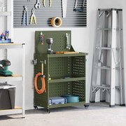 vidaXL Carro de Ferramentas Verde-oliva 65 x 35 x 111 cm Metal